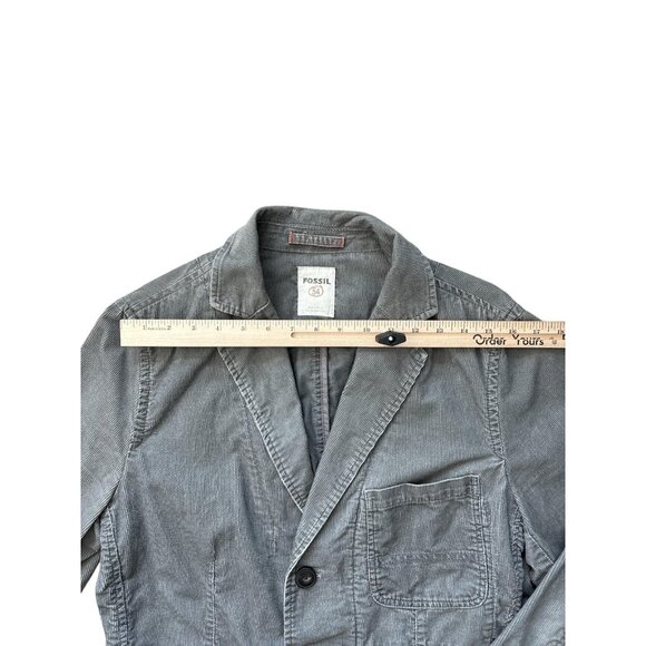 Fossil Blazer Mens 54 Gray Corduroy Casual Workwear Chore Jacket Cotton - Picture 6 of 8